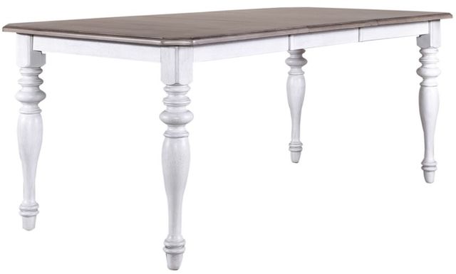 Liberty Furniture Ocean Isle Weathered Pine Rectangular Dining Table with Antique White Base-1