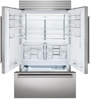 Front view of the Sub-Zero® Classic Series 48 in. 28.9 Cu. Ft. Stainless Steel Built In Counter Depth French Door Refrigerator