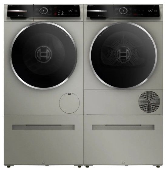 Bosch® 800 Series 4.0 Cu. Ft Pearl Steel Front Load Ventless Electric Dryer-2