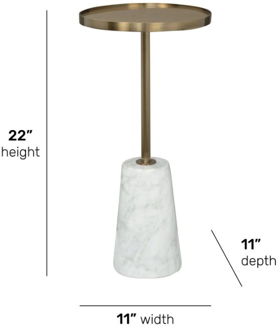 Flexsteel® Hamilton Bronze Accent Table with White Base-2