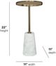 Flexsteel® Hamilton Bronze Accent Table with White Base-2