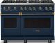 Viking® 5 Series 48" Slate Blue Pro Style Gas (NG) Range with Brushed Brass Trim-0