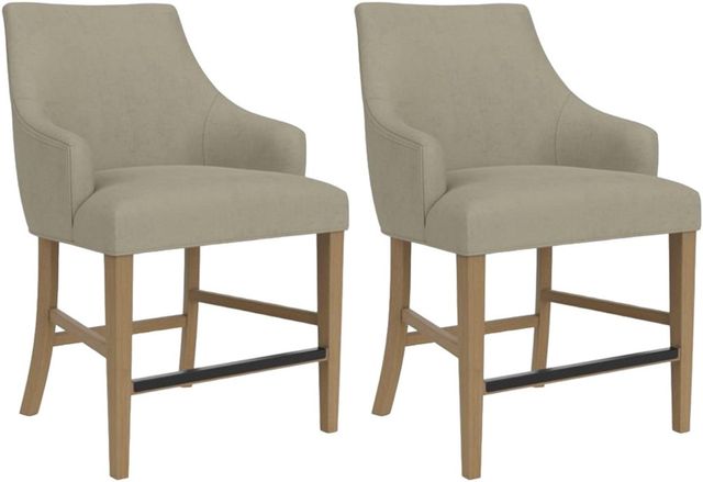 Riverside Furniture Mix-N-Match Chairs 2-Piece Sand Swoop Arm Upholstered Stool Set-0