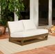 Linon Bluffton White/Natural Wooden Outdoor Bench with Cushion-1