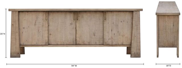 Nest Home Collections Cannon Falls Old Wood Long Cabinet -2