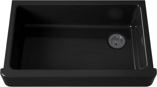 KOHLER® Whitehaven® Black 36" Undermount Single-Bowl Farmhouse Kitchen Sink with Short Apron-0
