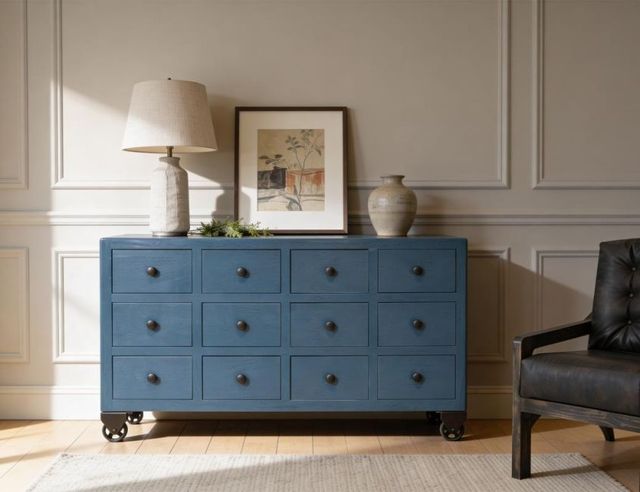 International Furniture Direct Oslo Blue Console-1