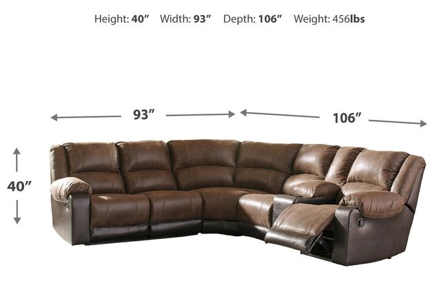 Signature Design by Ashley® Nantahala 6-Piece Coffee Reclining Sectional-4