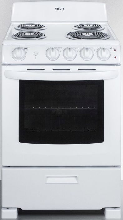 Summit® 24" White Freestanding Electric Range-0