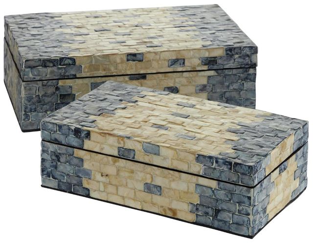 Deco Marche 2-Piece Blue Handmade Box Set-1