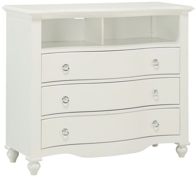 Mazin Furniture Meghan White Youth Media Chest-0