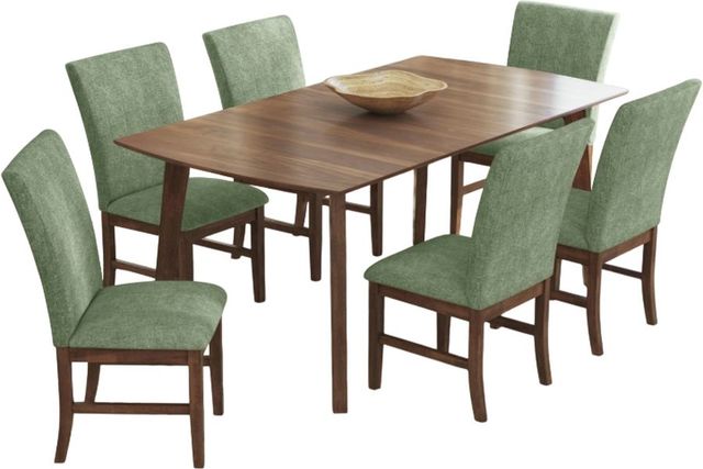 Elements International Santa Barbara 7-Piece Avocado/Walnut Rectangular Dining Set-0