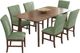 Elements International Santa Barbara 7-Piece Avocado/Walnut Rectangular Dining Set-0