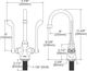 Elkay Chrome Single Hole Concealed Deck Faucet with 8" Gooseneck Spout and 6" Wristblade-1