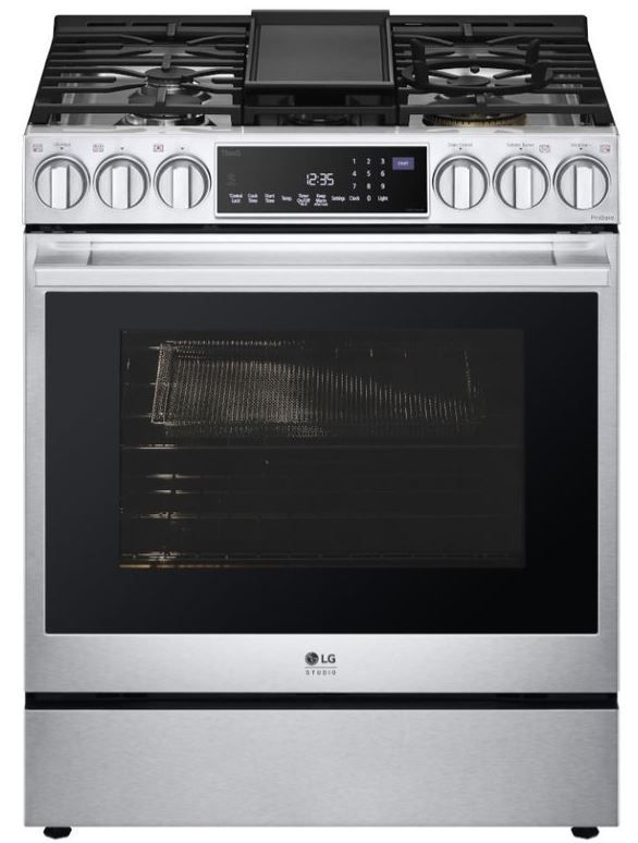 LG Studio 30" Stainless Steel Slide In Natural Gas Range -0