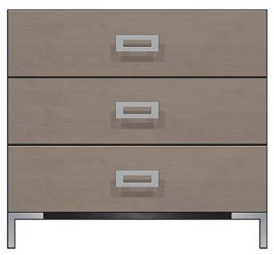 Country View Woodworking Customizable American Modern 36" 3-Drawer Metal Legs Bedside Chest-0