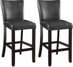 Coaster® Alberton 2-Piece Black/Cappuccino Upholstered Bar Stools