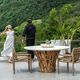 Uttermost® Stonewood White Wooden Indoor-Outdoor Dining Table-3