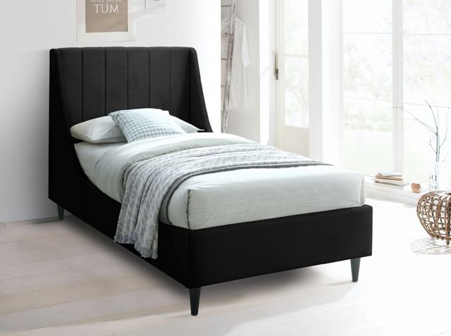 Meridian Furniture Eva Black Velvet Twin Bed-3