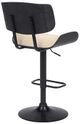 Armen Living Brooklyn Black/Cream Adjustable Swivel Bar Stool-3