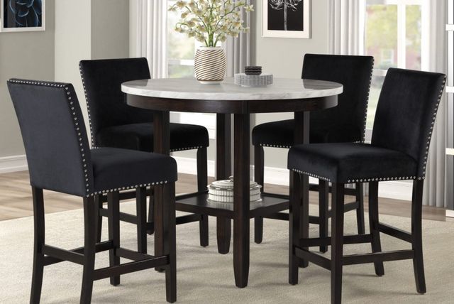 New Classic® Home Furnishings Celeste 5-Piece Black/Espresso Counter Dining Table Set-1
