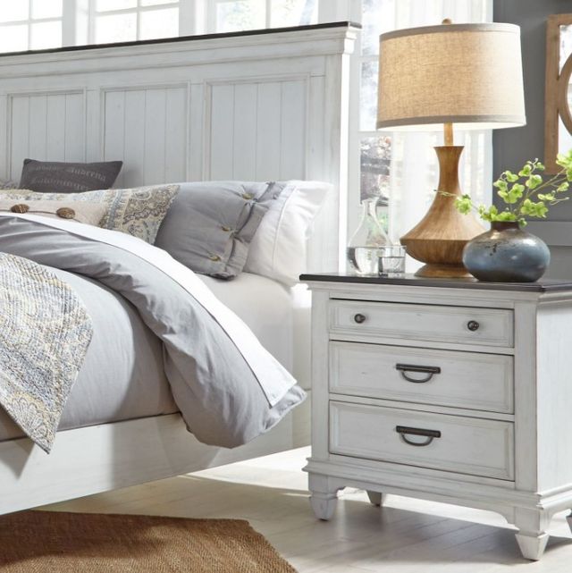 Liberty Furniture Allyson Park Charcoal/Wirebrushed White Nightstand-2