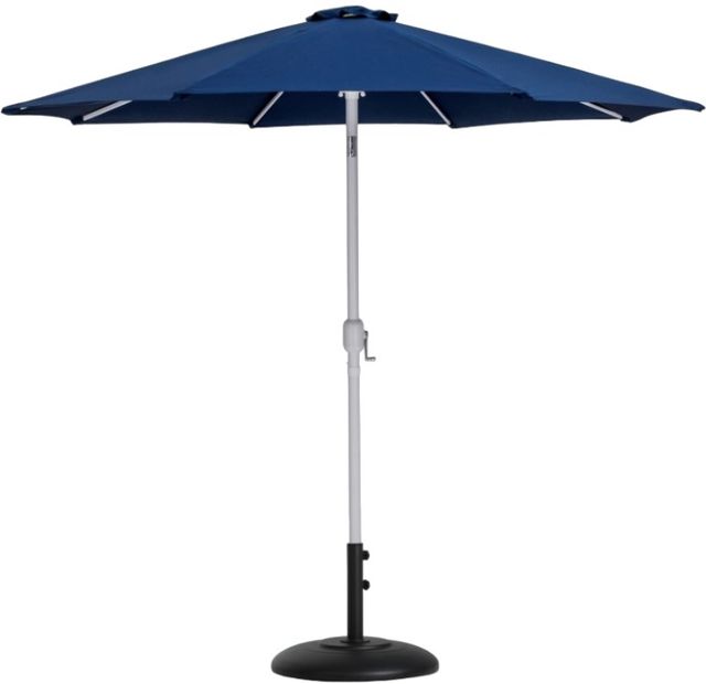 Meridian Furniture Fiji Matte Black/Matte White/Navy Aluminum Outdoor Patio Umbrella and Base-0
