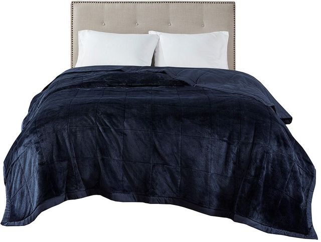 Olliix by Madison Park Navy King Coleman Reversible Down Alternative Blanket-0
