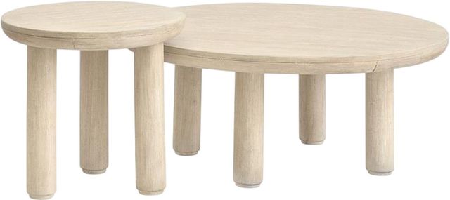 Magnussen Home® Sunset Cove 2-Piece Sanibel Brown Nesting Cocktail Tables Set with Casters-1