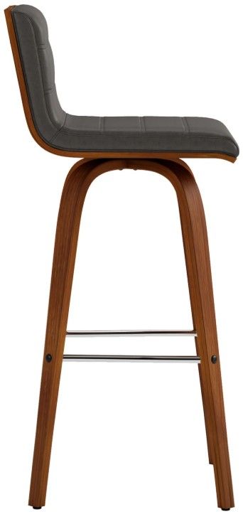 Armen Living Vienna 4-Piece Gray/Walnut Swivel Barstool Set-3