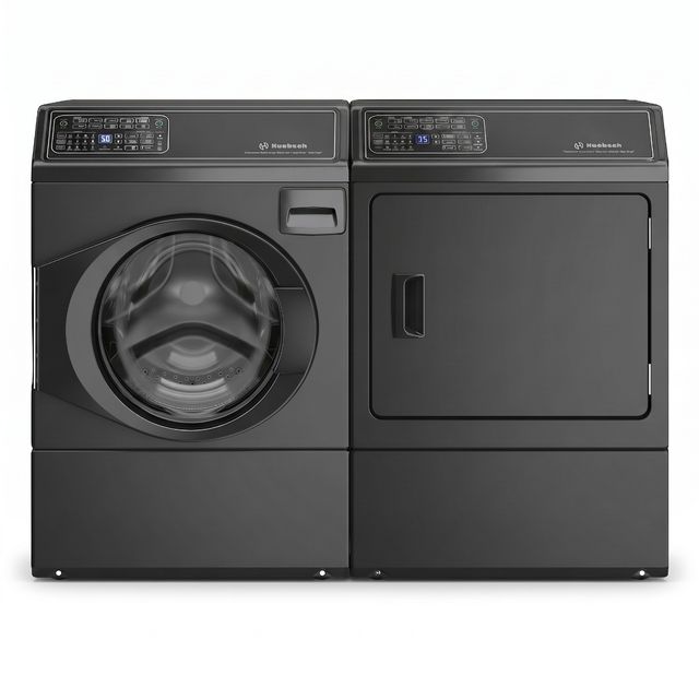 Huebsch® Matte Black Front Load Washer & Electric Dryer Laundry Pair-0