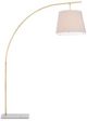 Currey & Company Cloister Antique Brass/White Large Floor Lamp-0