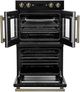 FORNO® Asti Series Alta Qualita 30" Black and Antique Brass Double Electric Wall Oven-1
