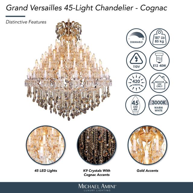 Michael Amini® Grand Versailles Cognac Crystals 45-Light Chanelier-3