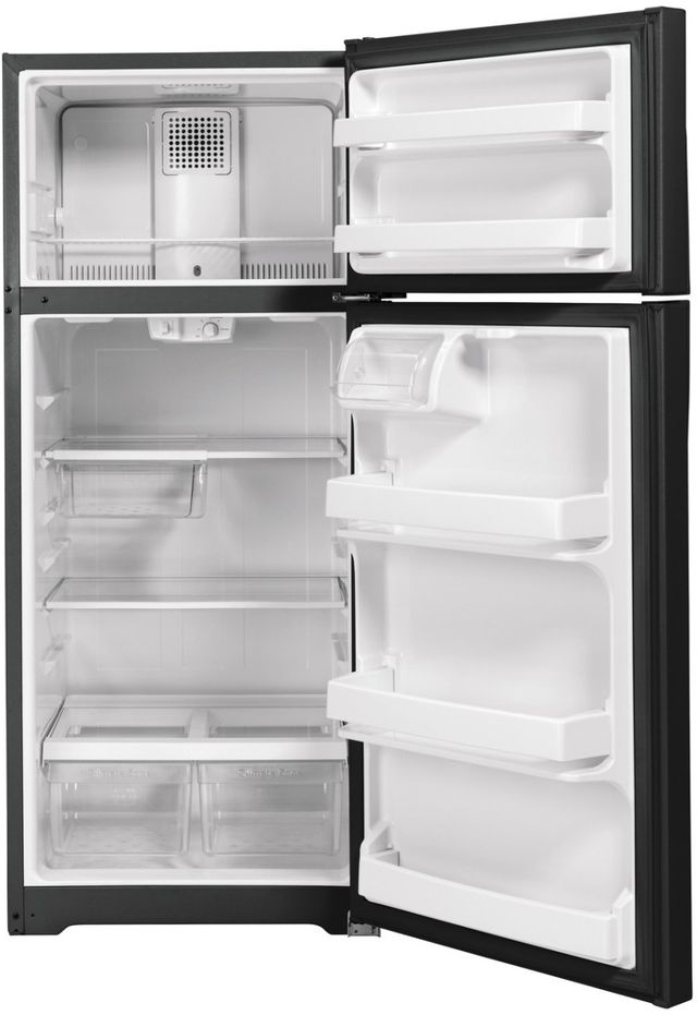 OUT OF BOX GE® 28" 17.5 Cu. Ft. Black Top Freezer Refrigerator-2