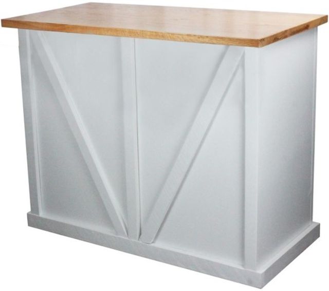 American Heartland Manufacturing Rustic Bright White Shutter Door Kitchen Island-3
