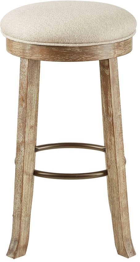 Olliix by INK+IVY Light Grey Oaktown Backless Bar Stool with Swivel Seat-0