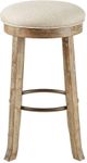 Olliix by INK+IVY Light Grey Oaktown Backless Bar Stool with Swivel Seat-0