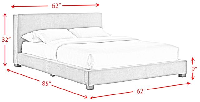 Elements International Brookhaven Gray Full Upholstered Panel Bed-2