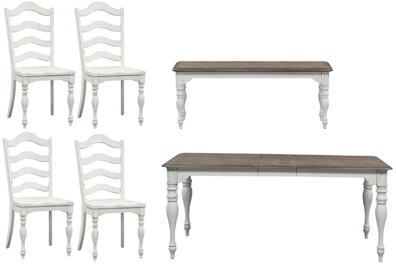 Liberty Furniture Magnolia Manor 6-Piece Antique White Dining