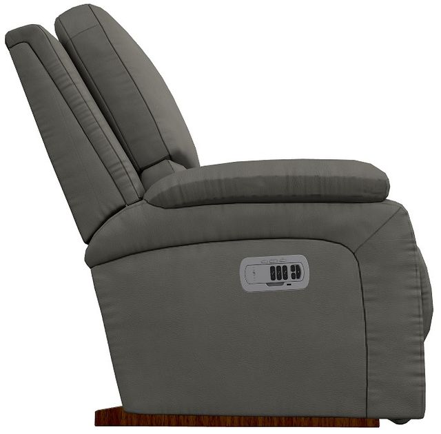 La-Z-Boy® Greyson Blue Gray Leather Power Rocking Recliner with Headrest-3