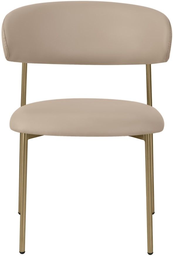 Meridian Furniture Lupita Taupe/Gold Vegan Leather Dining Chair-1
