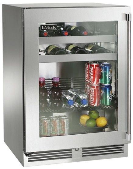 Perlick® Marine & Coastal Series 24'' 5.2 Cu. Ft. Panel Ready Glass Door Built-In Beverage Center-0