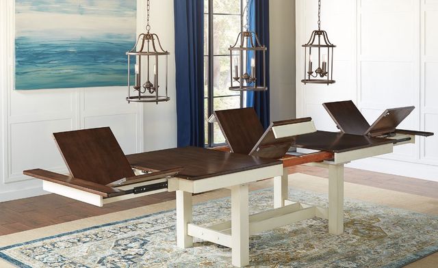 A-America® Mariposa Cocoa Bean Trestle Dining Table with Chalk Base-1