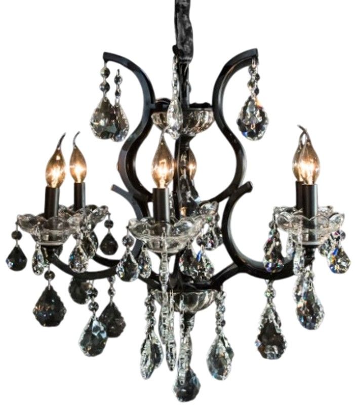 Michael Amini® Beauport Black/Clear 6-Light Chandelier