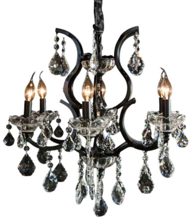 Michael Amini® Beauport Black/Clear 6-Light Chandelier-0