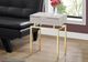 Monarch Specialties Inc. Beige Marble 24"H Storage Accent Table with Gold Metal Base-1