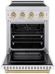 ZLINE Autograph Edition Paramount 24" Satin Stainless Steel Pro Style Induction Range with White Matte Door and Champagne Bronze Accents-1