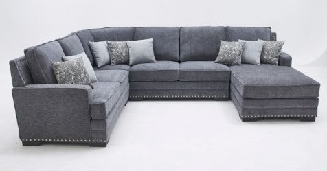 Milton Greens Stars 3-Piece Dark Gray U-Shaped Right Hand Facing Sectional and Chaise-2