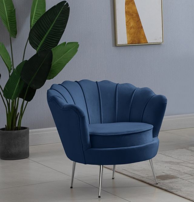 Meridian Furniture Gardenia Navy Velvet Chair-1